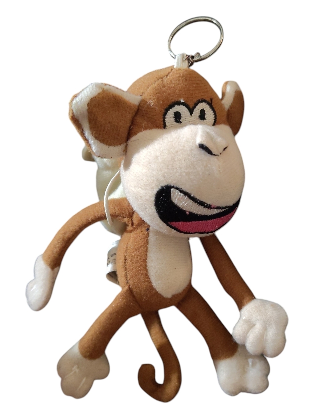 Y2K Bobby Jack Plush Monkey Keychain - Brown & White Cute Cartoon